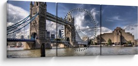 Tablou - Tower Bridge din Londra (cu ceas) (90x30 cm)
