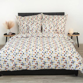 Lenjerie de pat din bumbac crep Kvalitex Mozaic, 200 x 200 cm, 2x 70 x 90 cm, 200 x 200 cm, 2 buc. 70 x 90 cm