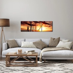 Tablou - Navă de pirați veche (cu ceas) (90x30 cm)