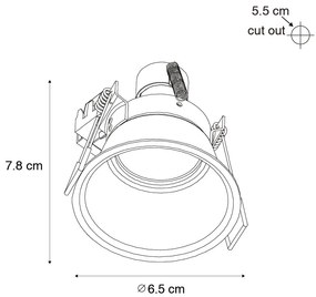 Set de 6 spoturi incastrate albe GU10 35mm IP44 - Dept