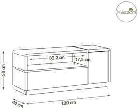 Mazzoni Set de mobilier FOLK Antracit (gri închis)/Stejar Artisan - MOBILIER MODERN PENTRU CAMERA DE ZI CU COMODĂ MIC TV