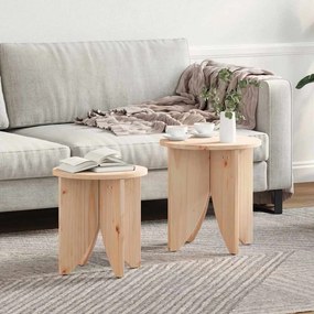 vidaXL Masă de cafea 2 pcs natural 41.5 x 41.5 x 44 cm