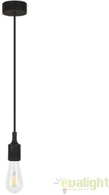 Lustra, Pendul design Industrial Style, finisaj negru, diametru 8cm, Roxy 1412 RX