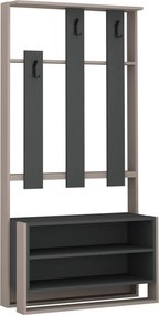 Mobilier hol 855DTE4017, bej/gri antracit, PAL melaminat, 90x36x180 cm