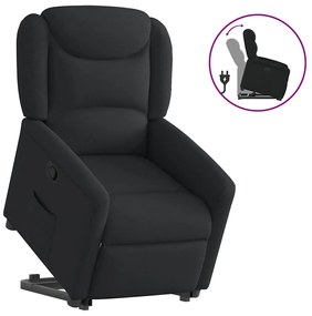 vidaXL Fotoliu rabatabil cu ridicare pe verticală, negru, textil