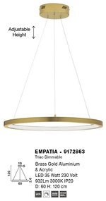 Lustra LED dimabila design circular EMPATIA D-60cm