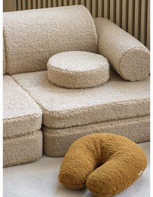 Canapea pentru copii maro deschis cu tapițerie din țesătură bouclé 132 cm Settee – Wigiwama