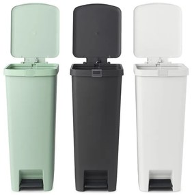 Coș cu pedală Brabantia StepUp 1005556, 40 L, Materiale ecologice, Deschidere mare, Gri deschis