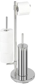 Suport perie WC si hartie igienica UNIVERSALO NEO, Argintiu, 73x30x20 cm, WENKO