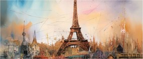 Tablou - Pictură a Turnului Eiffel (120x50 cm)