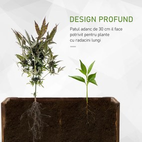 Outsunny Ghiveci Rectangular pentru Plante din lemn de Brad, 70x35x30cm | Aosom Ro