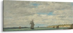 Tablou - Eugène Boudin, Coast of Brittany, reproducere (120x50 cm)