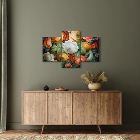 Tablou cu buchet pictat de flori (90x60 cm)