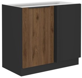 Dulap inferior de bucătărie Monzesa 105 ND 1F BB (nuc okapi + negru) . 1096944