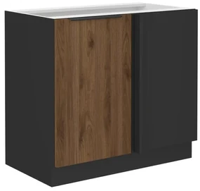 Dulap inferior de bucătărie Monzesa 105 ND 1F BB (nuc okapi + negru) . 1096944