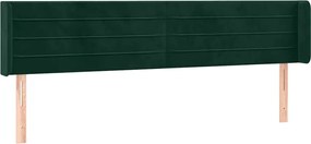 vidaXL Tăblie de pat cu aripioare verde închis 183x16x78/88 cm catifea