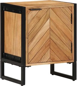vidaXL Noptieră Maro 40 x 30 x 50 cm Lemn masiv de acacia și metal