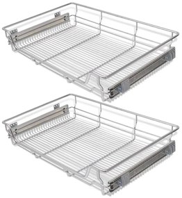 Cosuri din sarma retractabile, 2 buc., argintiu, 800 mm Argintiu, 800 mm