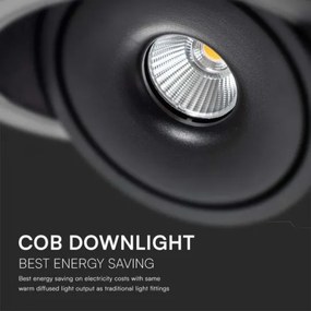 LED spot încastrat 28W 230V 3000/4000/6400K Ø20 cm negru