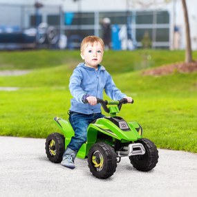 ATV Copii Electric HOMCOM cu Baterie Incarcabila 6V, Viteza 2,8-4,6km/h, Varsta 3-5 Ani, 72x40x45,5cm, Verde | Aosom Romania