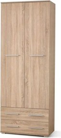 Dulap LIMA REG2, stejar sonoma, PAL laminat, cu 2 usi si 2 sertare, 77