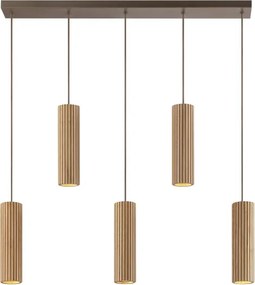 Brilliant - Lustra suspendată pe cablu LAKEWOOD 5xGU10/10W/230V maro