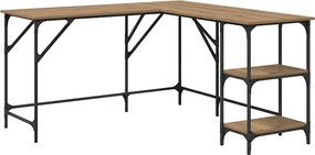 vidaXL Birou Stejar Artizanal 139 x 139 x 75 cm Lemn compozit