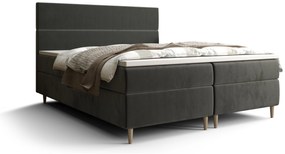 Pat matrimonial Boxspring 140 cm Flu Comfort (Gri închis) (cu saltea și sp. depozitare). 1055918