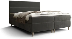 Pat matrimonial Boxspring 160 cm Flu Comfort (Gri închis) (cu saltea și sp. depozitare). 1055930