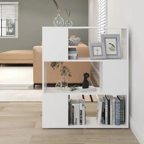 vidaXL Bibliotecă/Separator cameră, alb, 80x24x94 cm, PAL