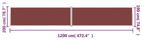 Copertina laterala retractabila, maro, 200x1200 cm Maro, 200 x 1200 cm