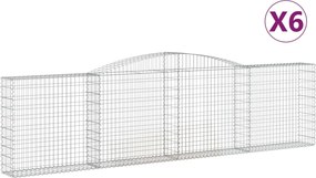 vidaXL Coșuri gabion arcuite 6 buc, 400x30x100/120 cm fier galvanizat