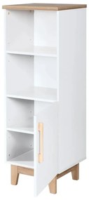 Bibliotecă pentru copii albă cu aspect de lemn de stejar 45x128 cm Finn – Roba