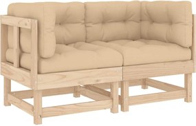 vidaXL Canapele colțar cu perne, 2 buc., lemn masiv de pin