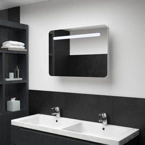 vidaXL Dulap de baie cu oglindă și led, 80 x 11 x 55 cm