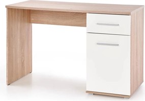 Birou LIMA B1, stejar sonoma/alb, PAL melaminat, 120x55x77 cm