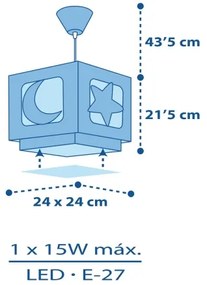 Dalber 63232T - Lustr copii MOON LIGHT 1xE27/60W/230V