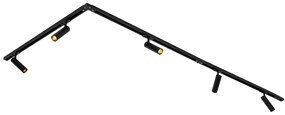 Sistem de iluminat cu șină modern cu 5 spoturi negre monofazate GU10 35mm - Iconic Jeana Luxe