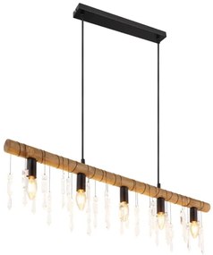 Globo 15532-5H - Lustră suspendată pe cablu KIRA 5xE14/40W/230V negru/maro