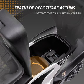 AIYAPLAY Mașină de împins pentru copii porteur pentru copii 1-3 ani multi-echipată cu mâner de împingere, klaxon și volan, Alb | Aosom Romania