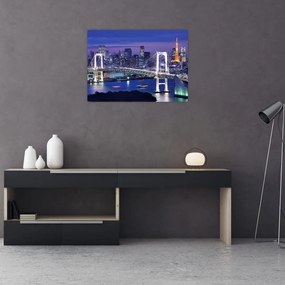 Tablou pe sticlă metropolei nocture (70x50 cm)
