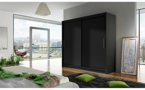 Dulap cu uși glisante Lena I 180 (negru) (fără iluminare). 1058462