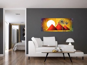 Tablou cu piramidele egiptene pictate (120x50 cm)