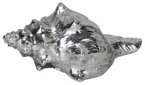 Decoratiune Scoica din polirasina argintie 14x8x6.5 cm