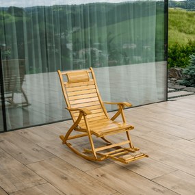 Scaun balansoar de grădină, poziţionabil, natural, bambus, FLOS