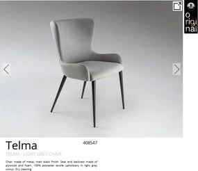 Scaun dining design elegant Telma gri