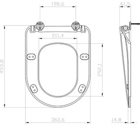 Capac WC Ravak X01795 SoftClose CHROME, negru