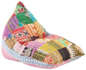 287727 vidaXL Canapea tip sac, multicolor, material textil, petice