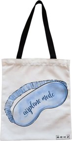 Sacosa de Panza pentru Cumparaturi, Geanta Tote, Travel Girl 17, Cu fermoar, 38x34.5 cm, Alba, BEKZ®