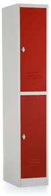 Dulap metalic - 2 cutii, 38 x 45 x 185 cm, roșu - ral 3000